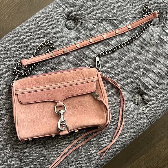 REBECCA MINKOFF Pink Suede Crossbody Bag - Picture 1 of 7